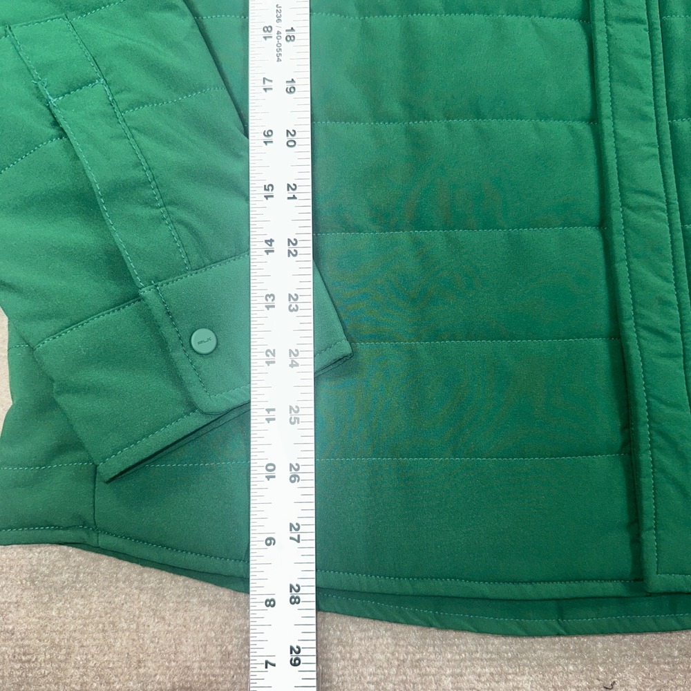 RLX Ralph Lauren Mens Quilted Shirt Jacket Green Snap Zip Front Golf Large NWT - Picture 4 of 11